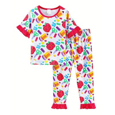School Ruffle Pajama Set