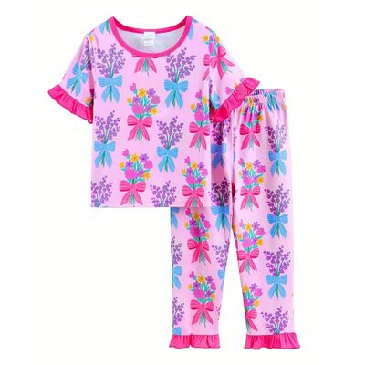 Floral Bouquet Ruffle Pajama Set
