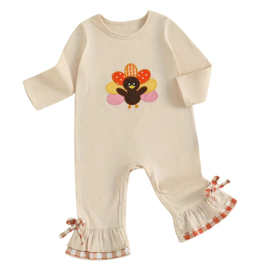 Tan Turkey Long Sleeve Romper