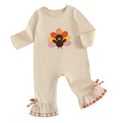 Tan Turkey Long Sleeve Romper