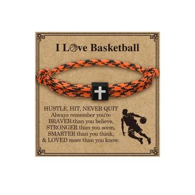 Basketball Cross Bracelet