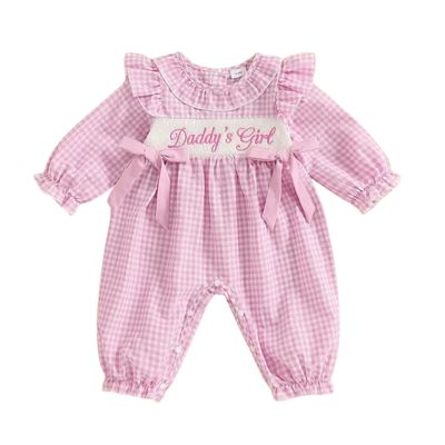 Daddy&#39;s Girl Long Sleeve Bow Romper