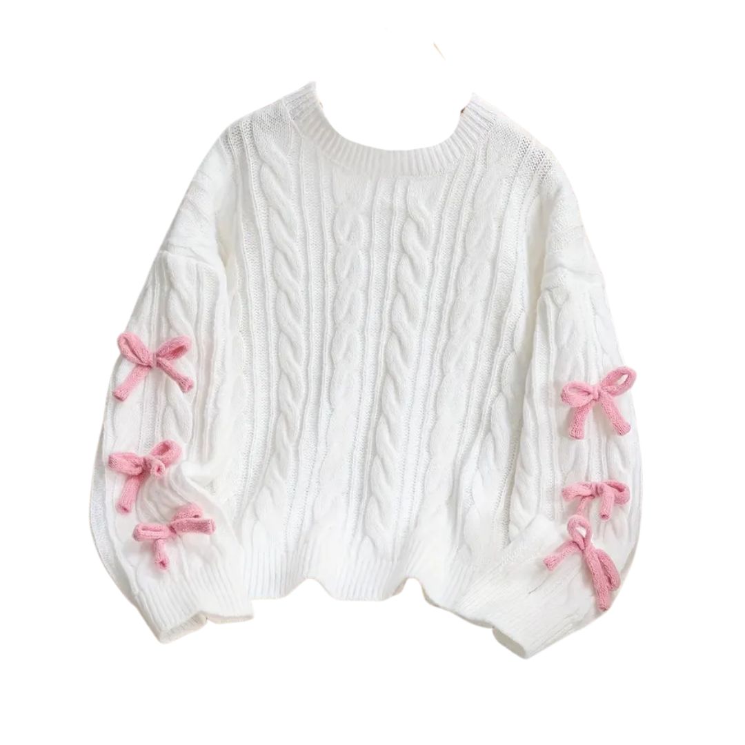White Bow Sweater