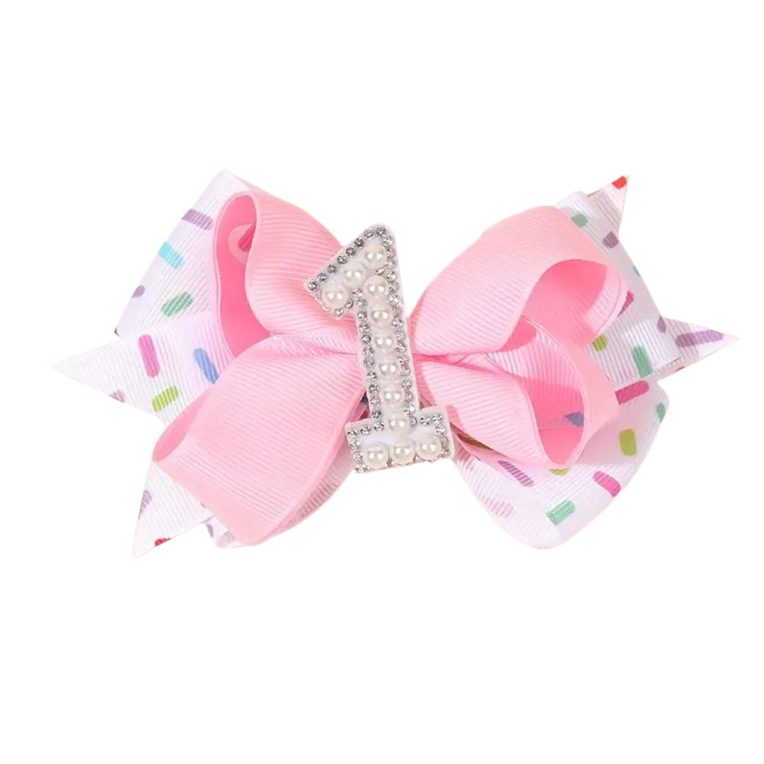 Chenille Number Birthday Bows