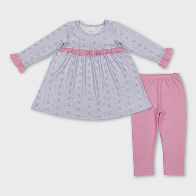 Pink Bow Ballet Long Sleeve Pant Set