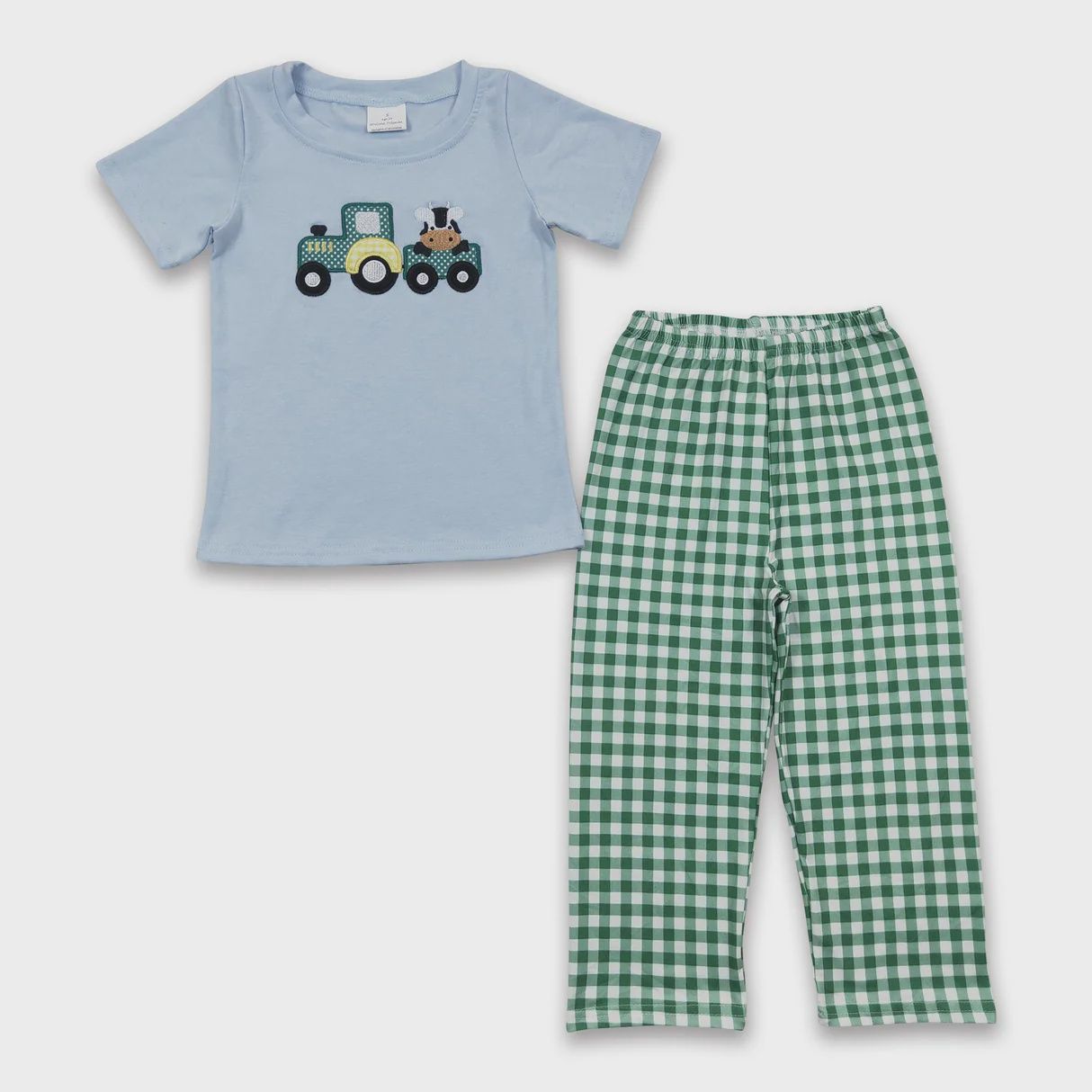 Tractor Green Gingham Pant Set
