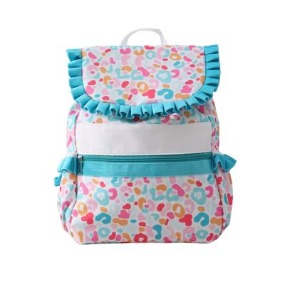 Cheetah Ruffle Drawstring Backpack