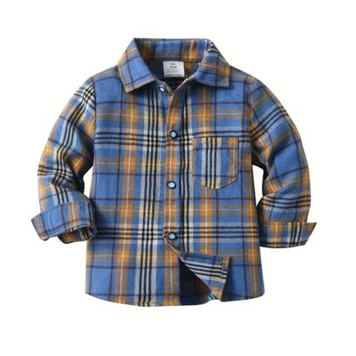 Blue and Orange Button Down Shirt