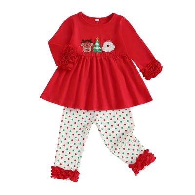 Christmas Ruffle Pant Set