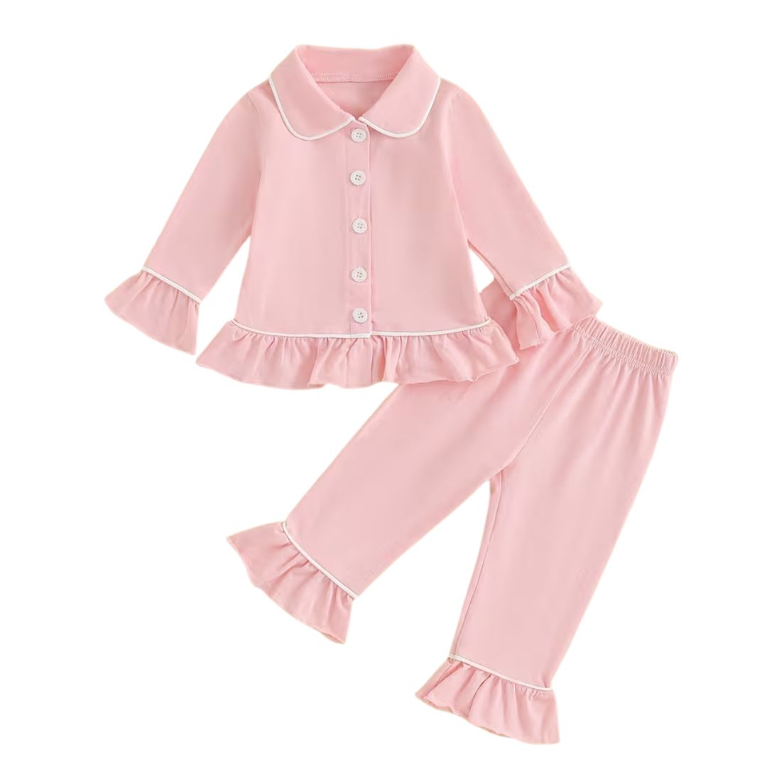 Light Pink Ruffle Pajama Set