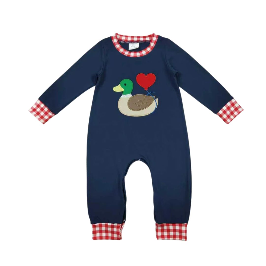 Duck Heart Long Sleeve Romper