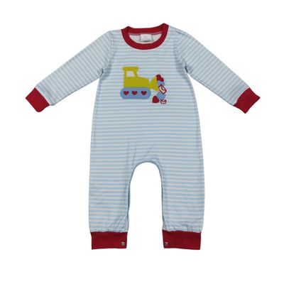 Excavator Valentine's Long Sleeve Romper