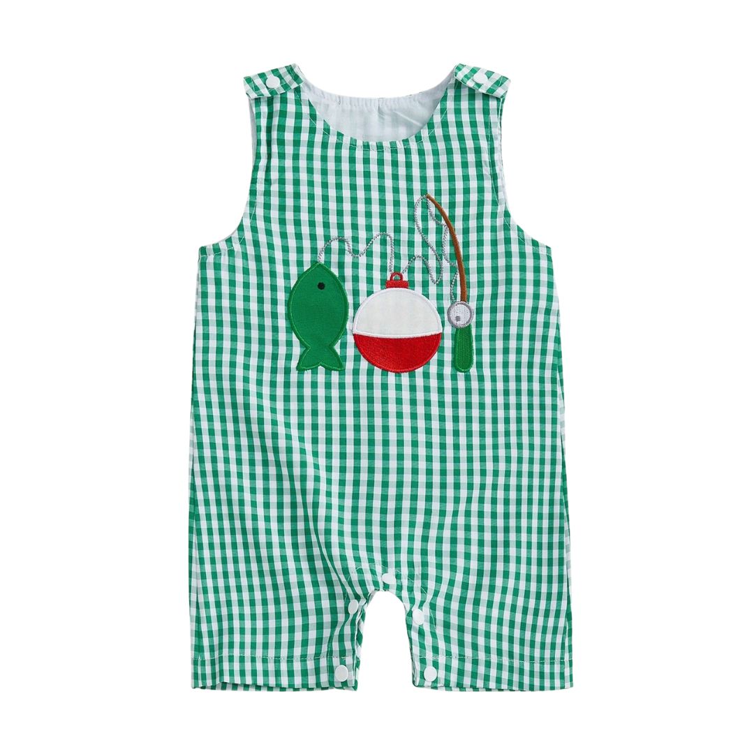 Green Gingham Fishing Short Jonjon