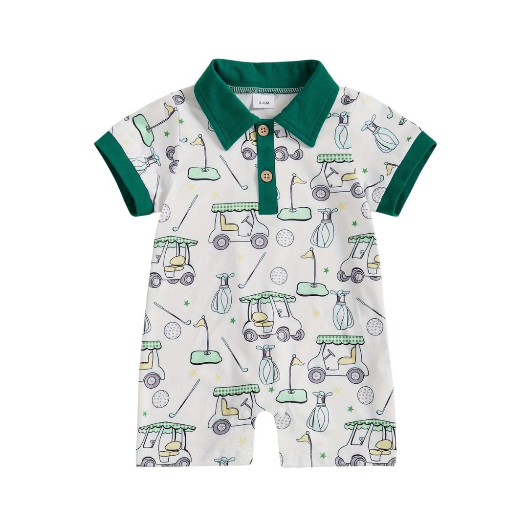 Green Golf Polo Romper