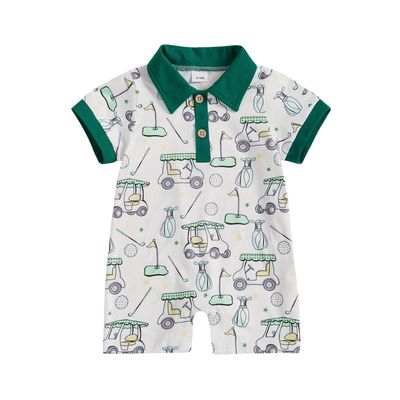 Green Golf Polo Romper