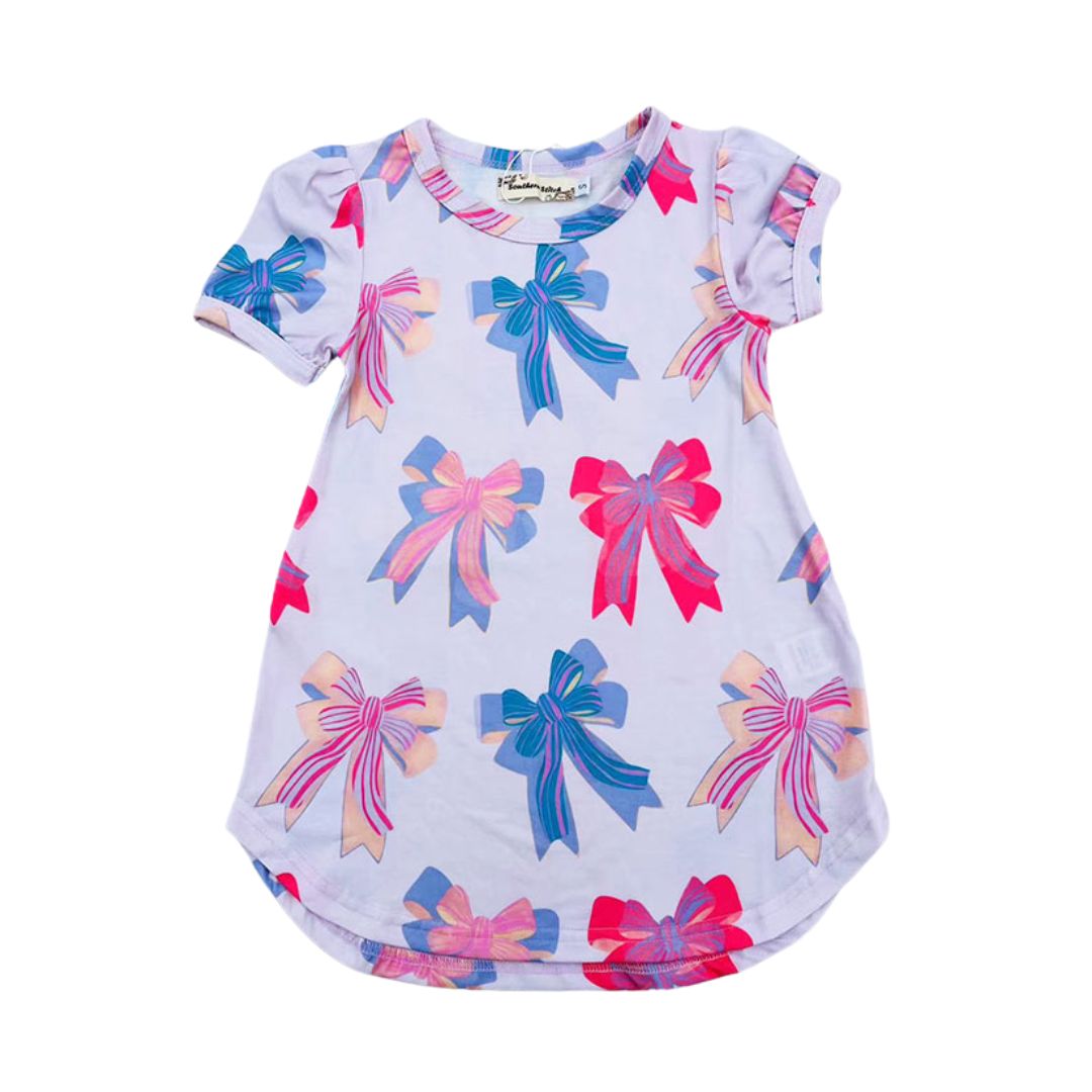 Bow Short Sleeve Dress