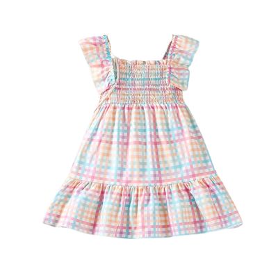 Colorful Gingham Ruffle Dress