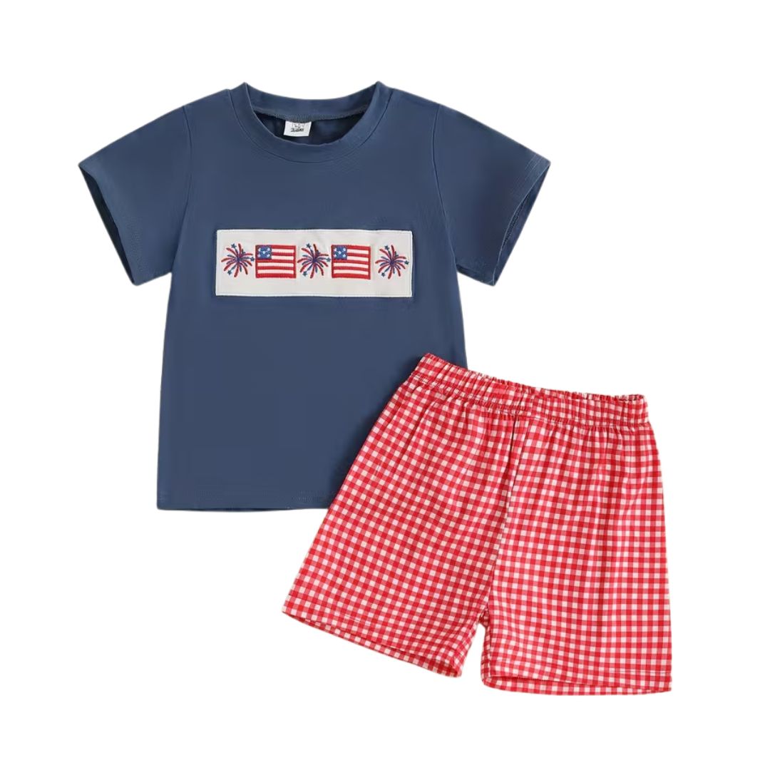 Navy Flag Short Set