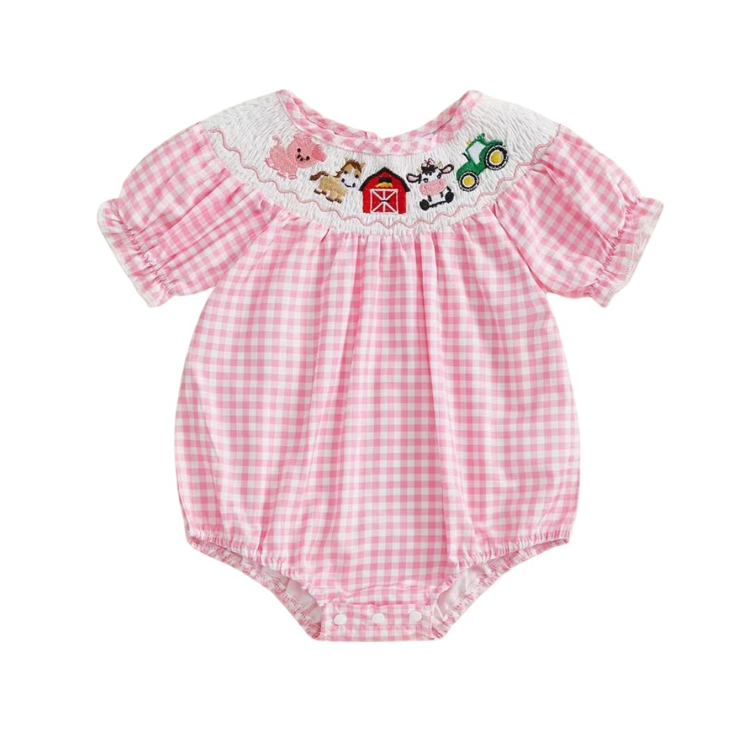 Pink Plaid Farm Bubble