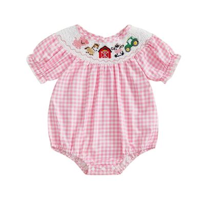 Pink Plaid Farm Bubble