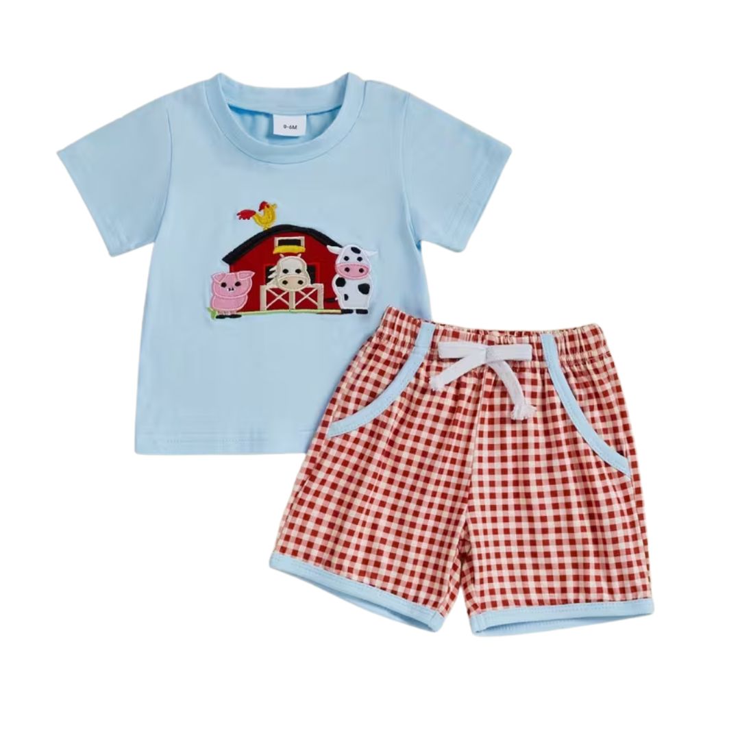 Light Blue Farm Short Set
