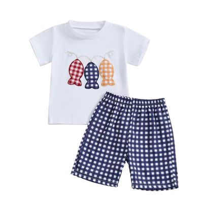 Gingham Fish Short Set