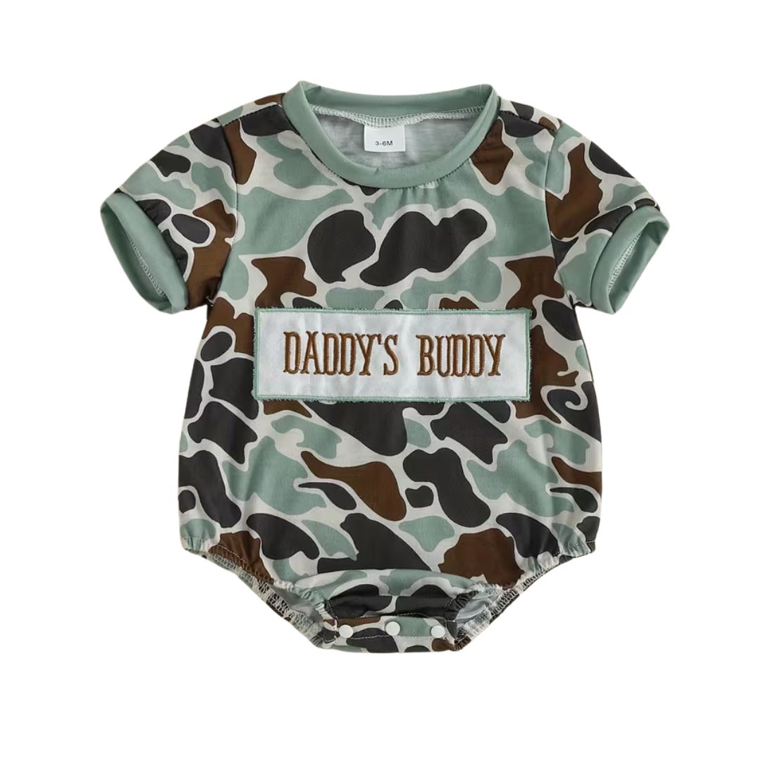 Daddy's Buddy Short Sleeve Camo Romper