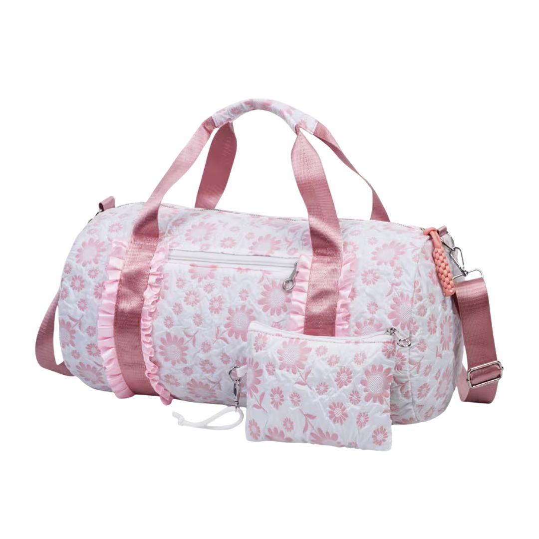 Nylon Flower Duffle Bag