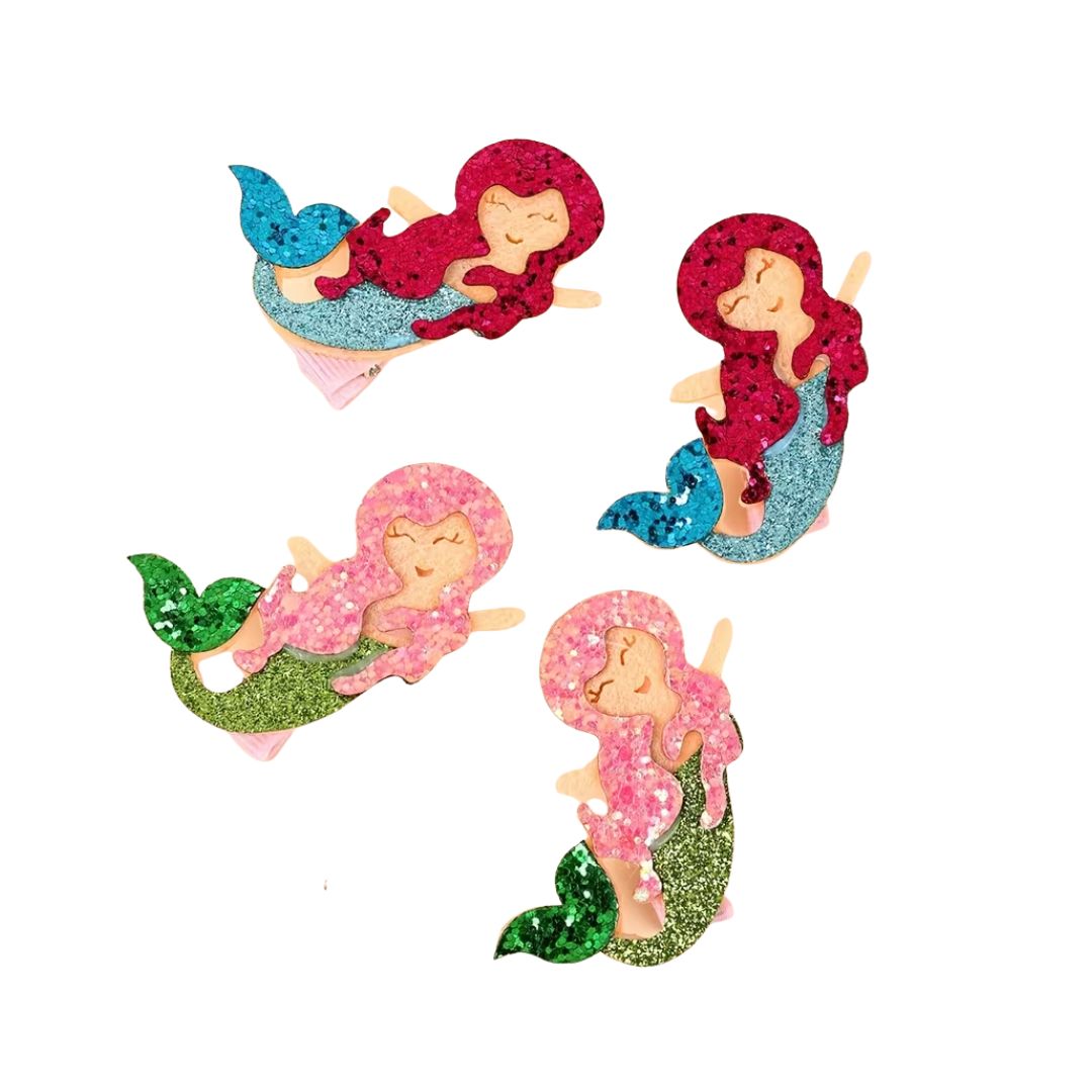 2-Piece Glitter Mermaid Hair Clips