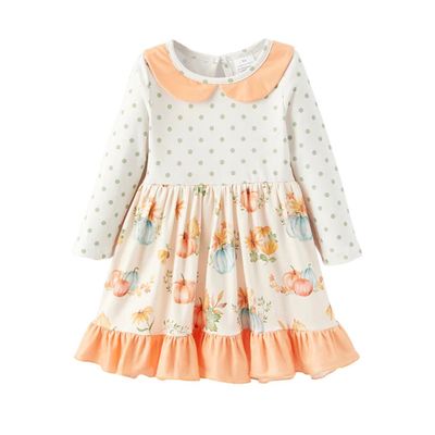 Pumpkin Polka Dot Dress