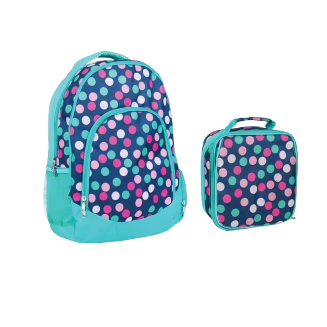 Polka Dot Backpack with Lunchbox