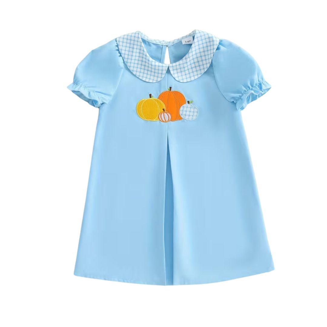 Blue Peter Pan Collar Pumpkin Dress
