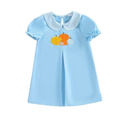 Blue Peter Pan Collar Pumpkin Dress