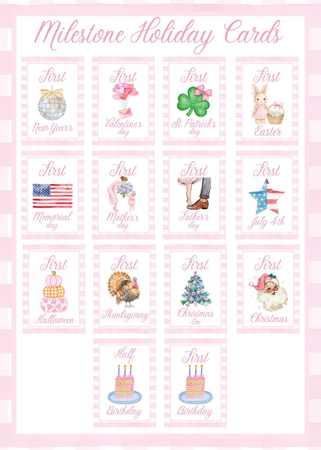 Holiday Milestone Cards