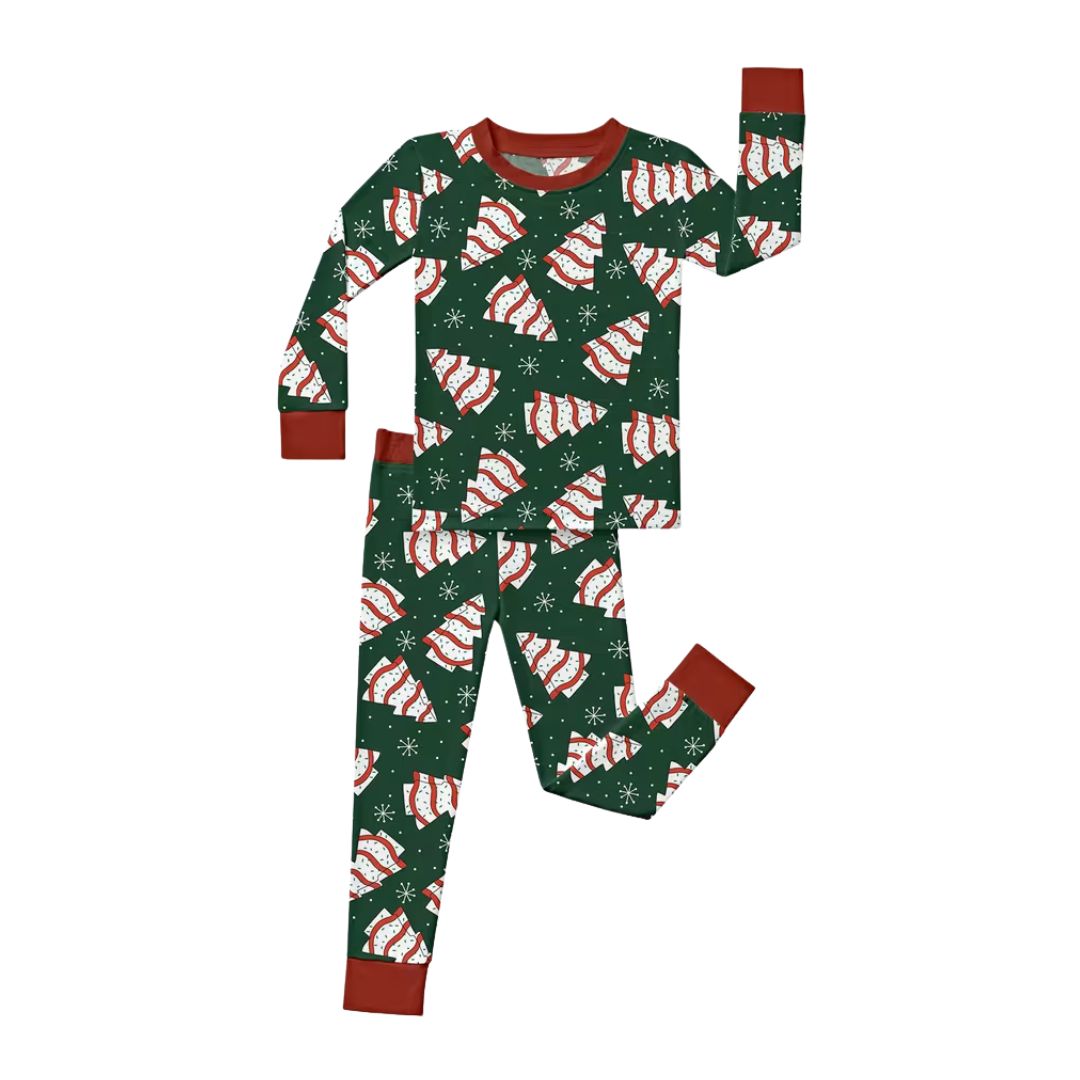 Green Tree Cake Bamboo 2-Piece Pj Set