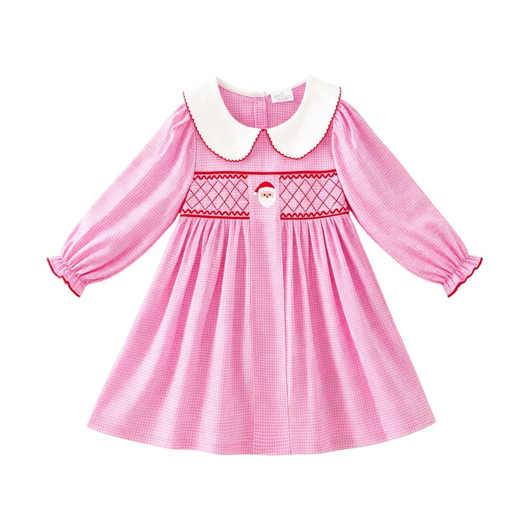 Pink Santa Smocked Dress