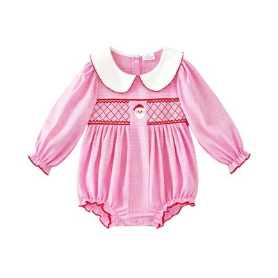 Pink Santa Smocked Bubble