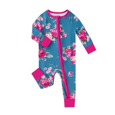 Teal Pink Flower Bamboo Sleeper