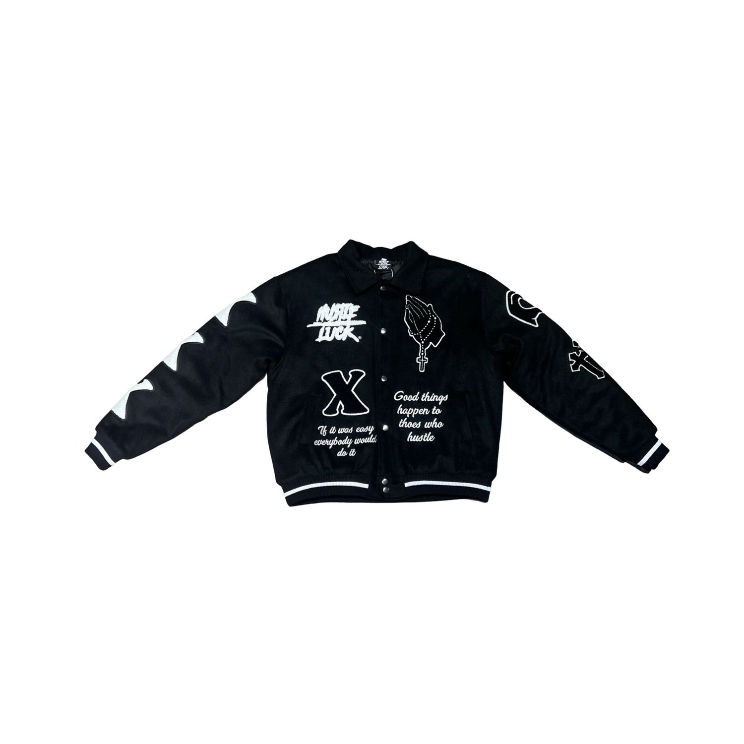 Mens Wool Varsity Jackets, Colour: Black, Size: S