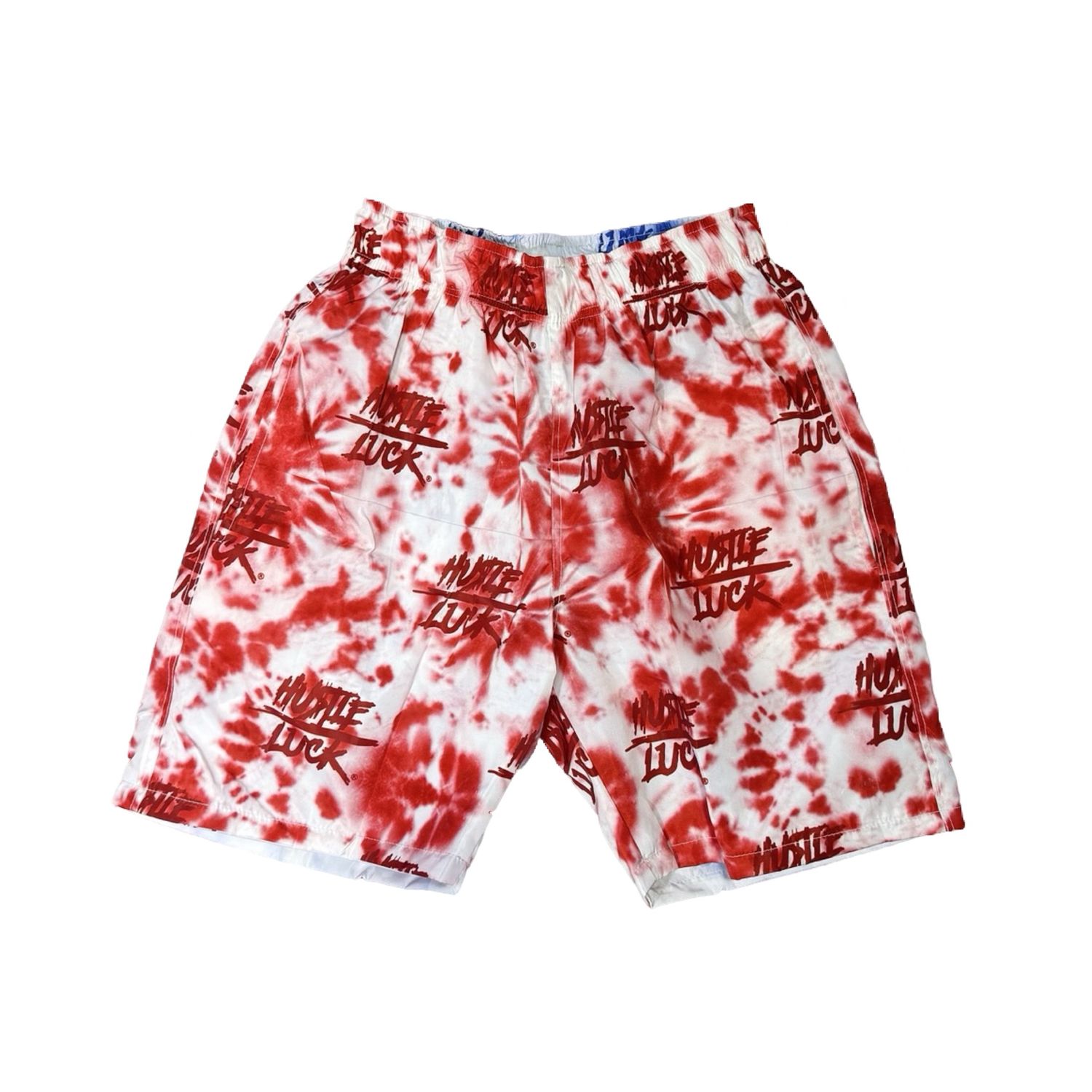 Reversible Windbreaker Shorts, Colour: Red &amp; Blue Tie Dye, Size: S