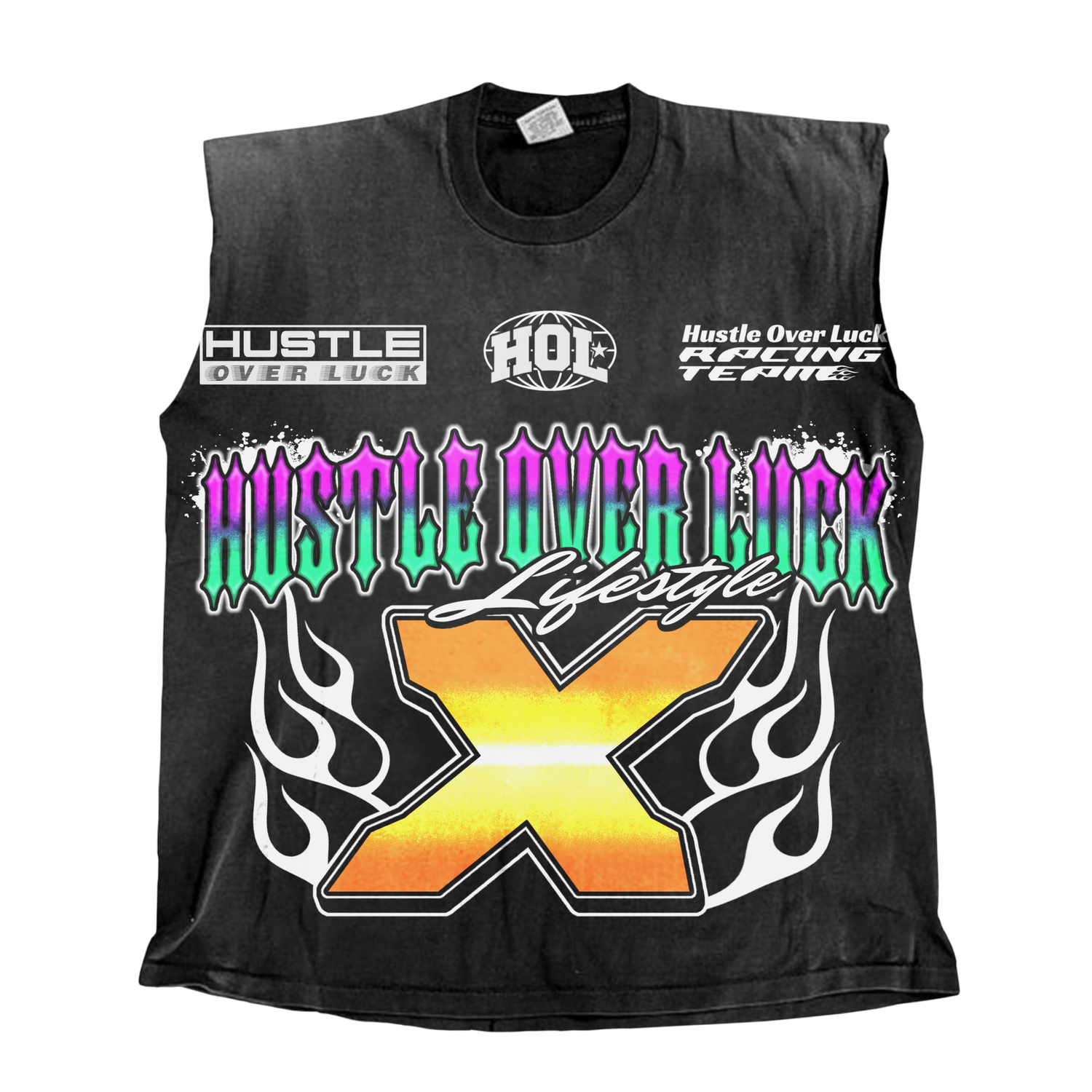 Racer Lifestyle Cut Off T-Shirt, Colour: Black, Size: S