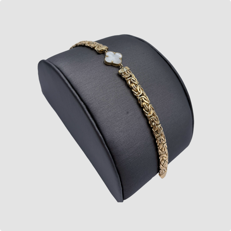 Pulsera Bizantino de Flor 10k
