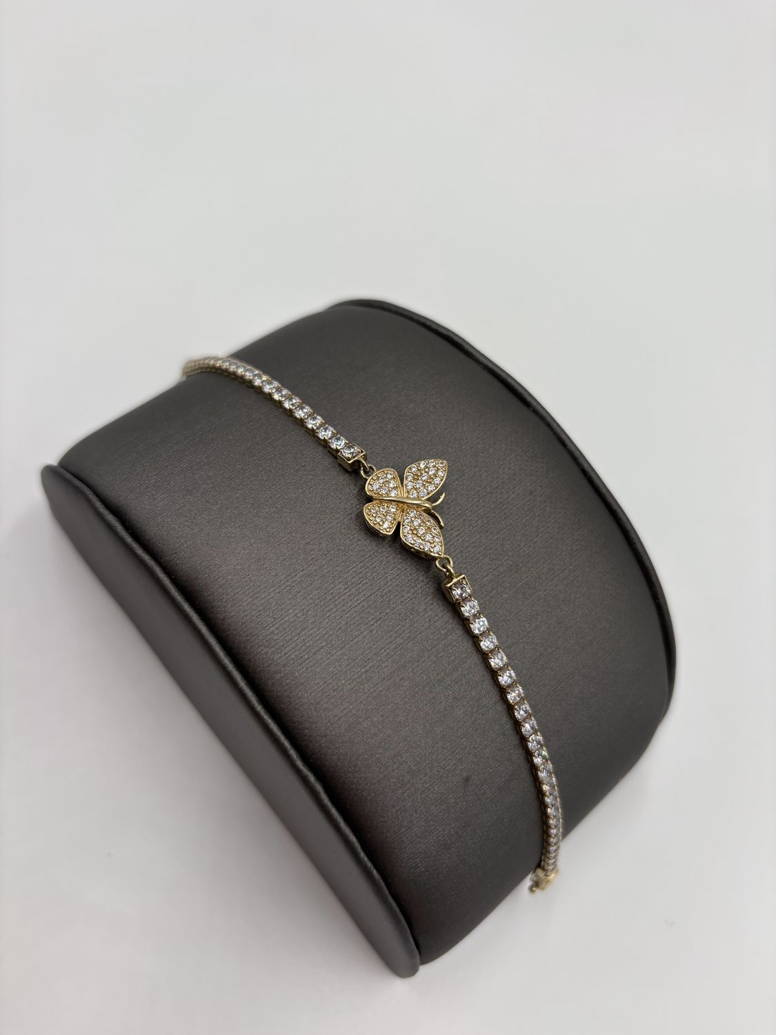 Pulsera tennis de mariposa 14k
