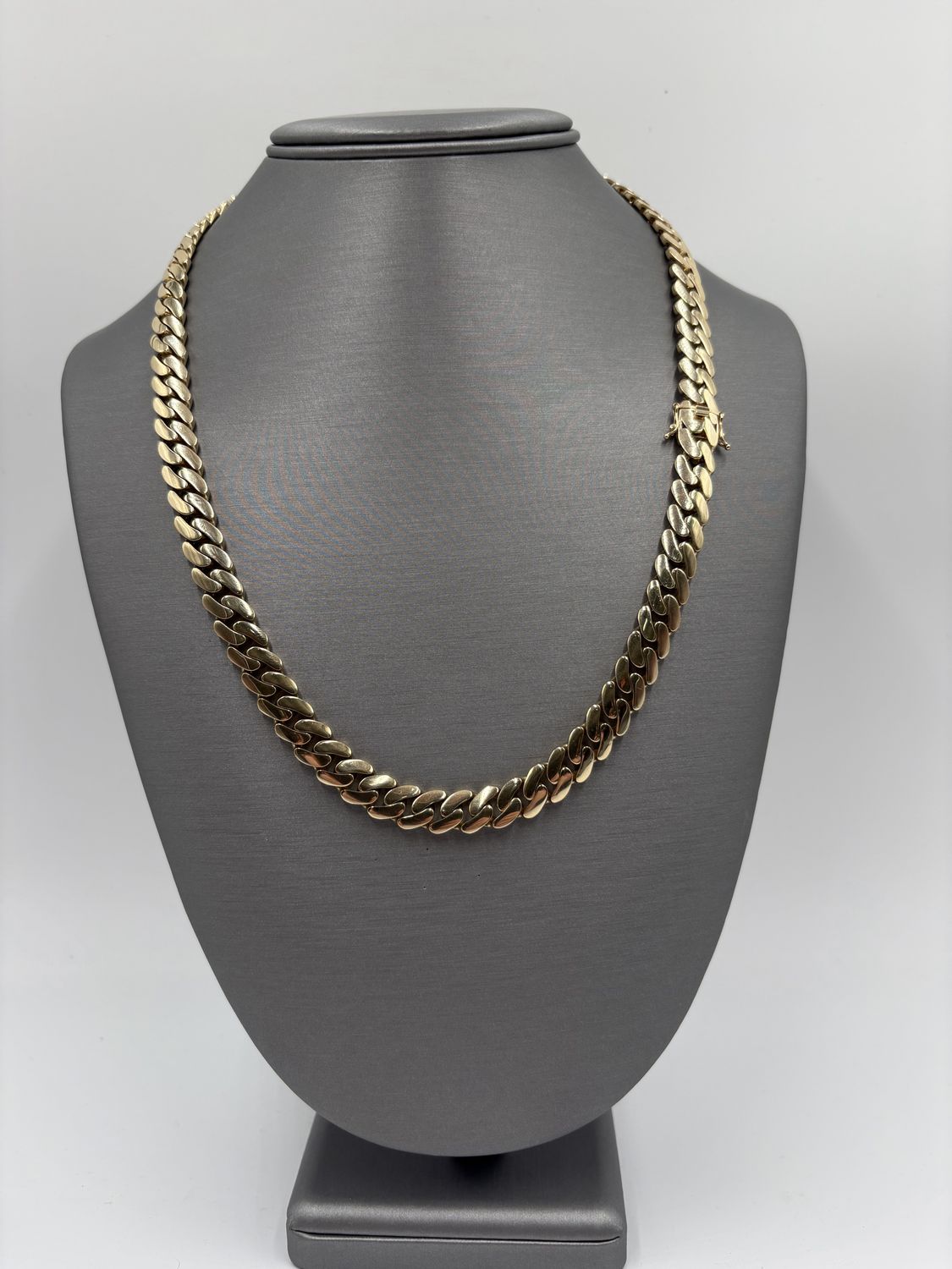 Cadena cuban link semisolida 14k