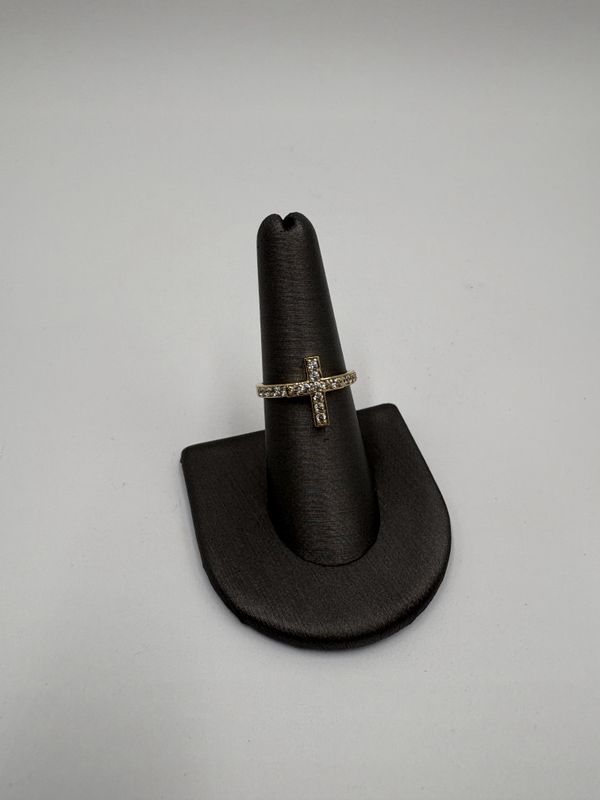 Anillo de mujer de cruz 14k