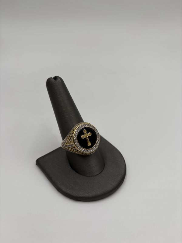 Anillo de hombre de cruz 10k