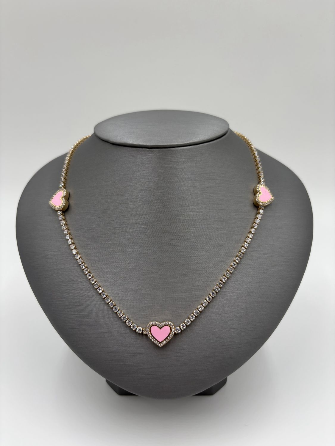 Gargantilla de corazones14k
