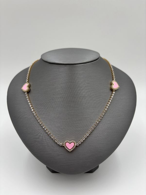 Gargantilla de corazones14k
