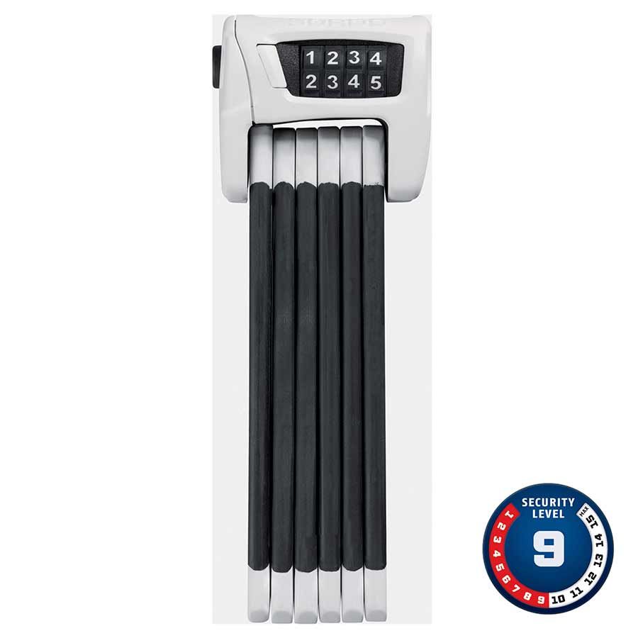 Abus Bordo 6100 Combo Folding Lock - 90cm - White/BH Bracket
