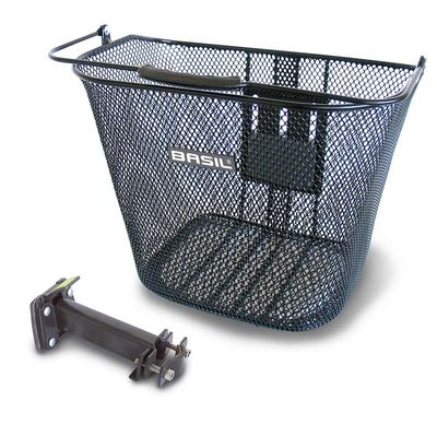 Basil Bremen Front Basket w/Handle - Black